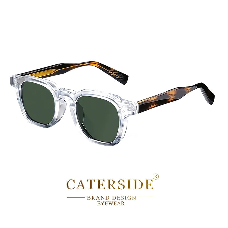 CATERSIDE New Retro Punk Men Sunglasses Square Personalized Design Glasses Women's Fashion Party Glasses Festival Gift 2 Pieces
