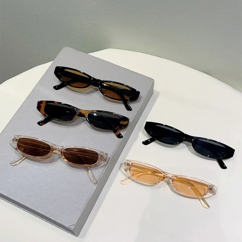 KAMMPT Narrow Oval Sunglasses Women 2025 New Fashion Outdoor Decor Shades Trendy Luxury Brand Design Vacation Casual Sun Glasses