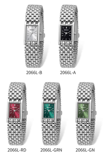 BERNY Square Watch for Women Quartz Ladies Wristwatches Stainless Steel Women Small Dial Watch Luxury Casual Fashion Watches