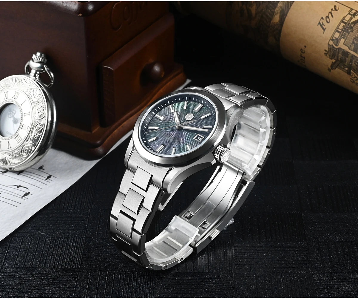 San Martin Official 39mm Guilloche MOP Dial Gada Watch Miyota 9015 Luxury Men's Automatic Mechanical Watches 10 ATM reloj SN0150