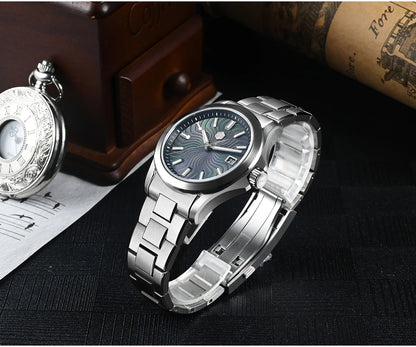 San Martin Official 39mm Guilloche MOP Dial Gada Watch Miyota 9015 Luxury Men's Automatic Mechanical Watches 10 ATM reloj SN0150