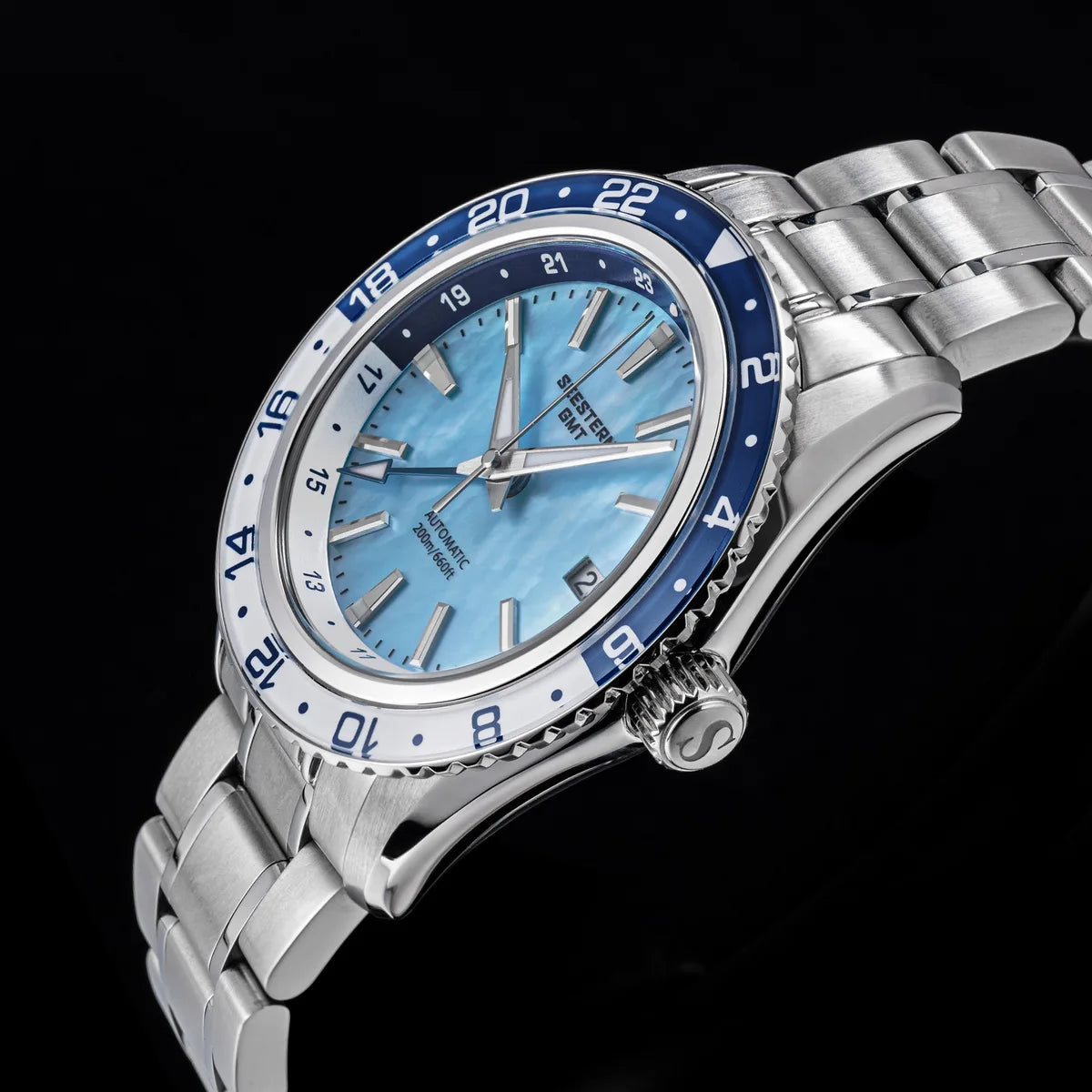 SEESTERN Men of Watch Office GMT Automatic NH34 Movement Sapphire Glass Bezel 20bar Waterproof Diver Mechanical Wristwatch S456