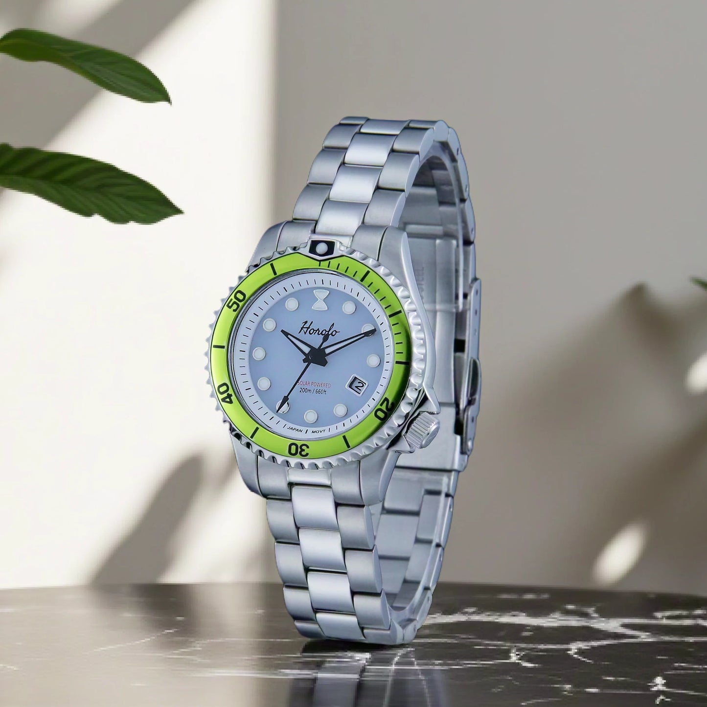 Horolo Women' Watches Japan Solar Movement 30mm Luminous Water Resistant Sapphire stainless steel Luxury Watch Gift For Wife