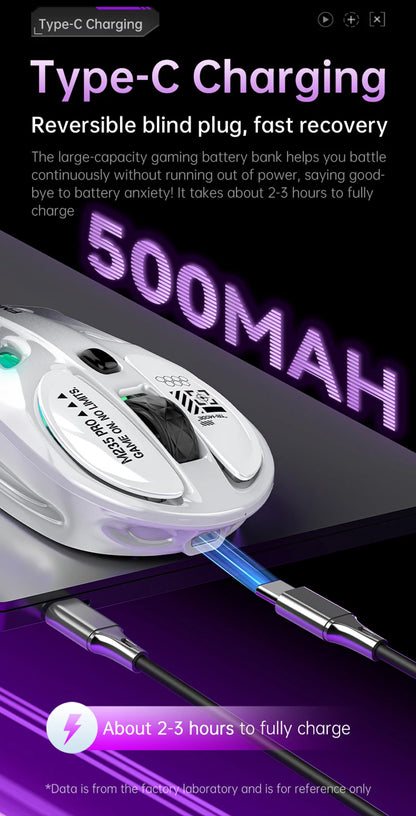 Bezprzewodowa mysz gamingowa 2.4G Tri-Mode RGB, lekka konstrukcja hollow z podświetleniem Chroma, przewodowa/Bluetooth, kontroler myszy e-sportowej