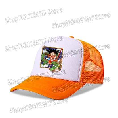 Dragons Ball Baseball Cap Anime Printed Caps Breathable Peaked Hat Cartoon Goku Summer Sports Snapback Mesh Sunhat Children Gift