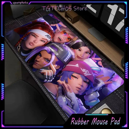 Velika podloga za miš i tipkovnicu za PC igrače Overwatch, slatka ružičasta proširena podloga, gaming dodaci za prijenosno računalo, stolna podloga Kawaii HD tepih