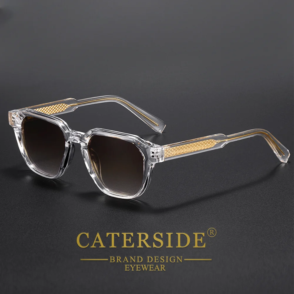 CATERSIDE New Fashion Men's Sunglasses CP Pin Square Frame Eyeglass Women's Outdoor Cycling Fishing Sports Retro Glasses UV400