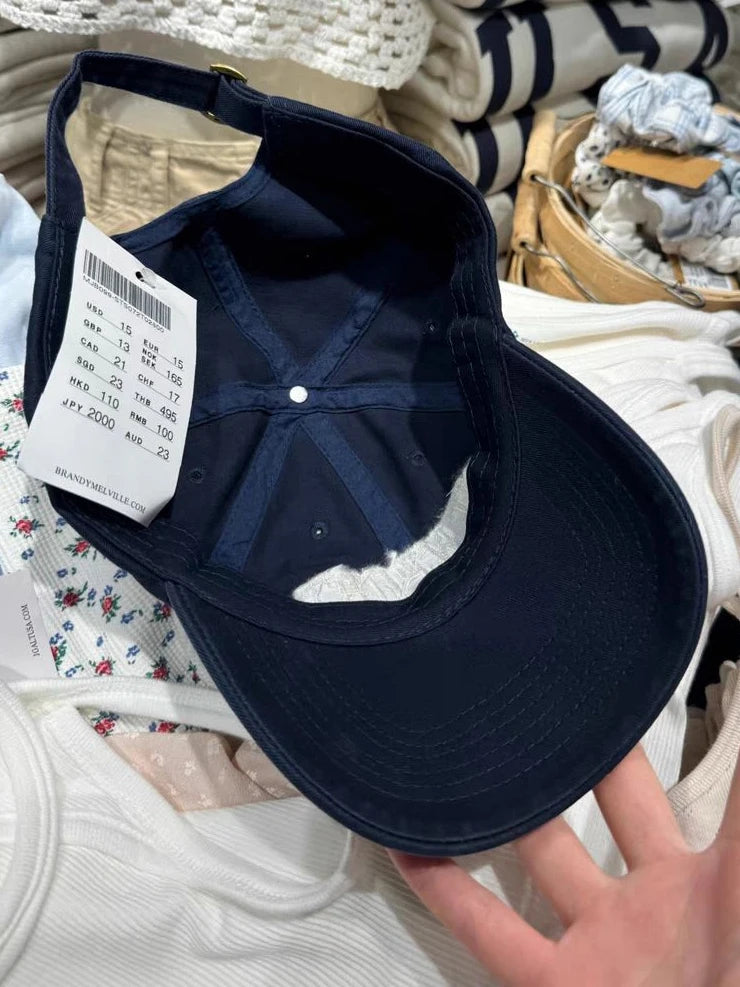 Letter Embroidery Y2k Baseball Cap Women Four Season Harajuku Visors Female Navy American Vintage Streetwear Cotton Hats