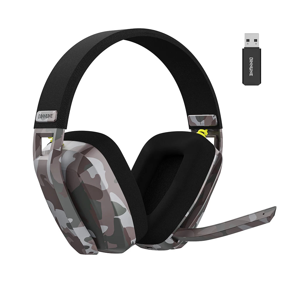 Casque de jeu sans fil BINNUNE BW06 2,4 GHz avec micro pour PS5 PS4 PC Mac Playstation, casque de jeu Bluetooth avec microphone