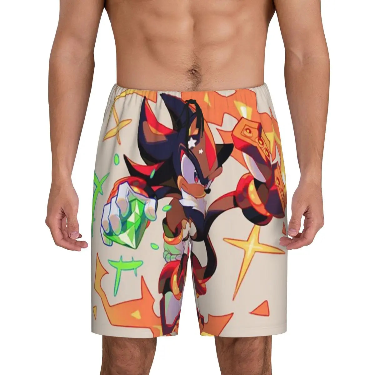 Custom Shadow The Hedgehog Sonic Poster Short Pajama Pants Men Sleepwear Sleep Lounge Bottom Shorts Sleeping Pants