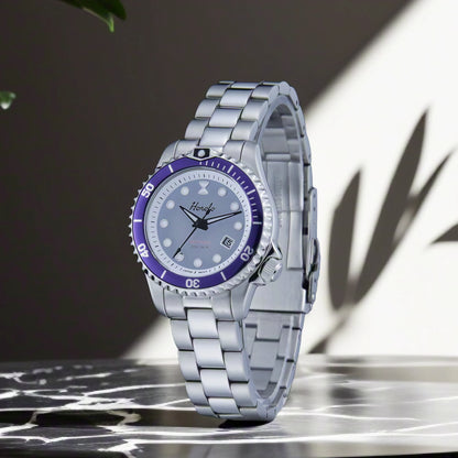 Horolo Women' Watches Japan Solar Movement 30mm Luminous Water Resistant Sapphire stainless steel Luxury Watch Gift For Wife