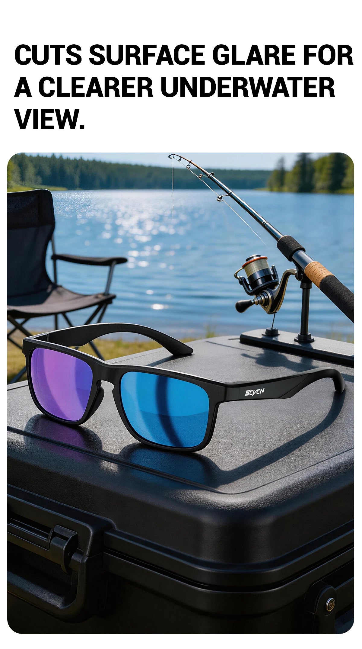 SCVCN Outdoor Polarized Water Sports Beach Ocean Sea Platform Fishing Cycling MTB Sunglasses Bicycle Sports Hiking Eyewear UV400