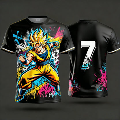2026 Summer Dragon Ball T-Shirt High Quality 3D Goku Print Oversized Unisex Retro Y2K Anime Football Casual for Men Women Kids