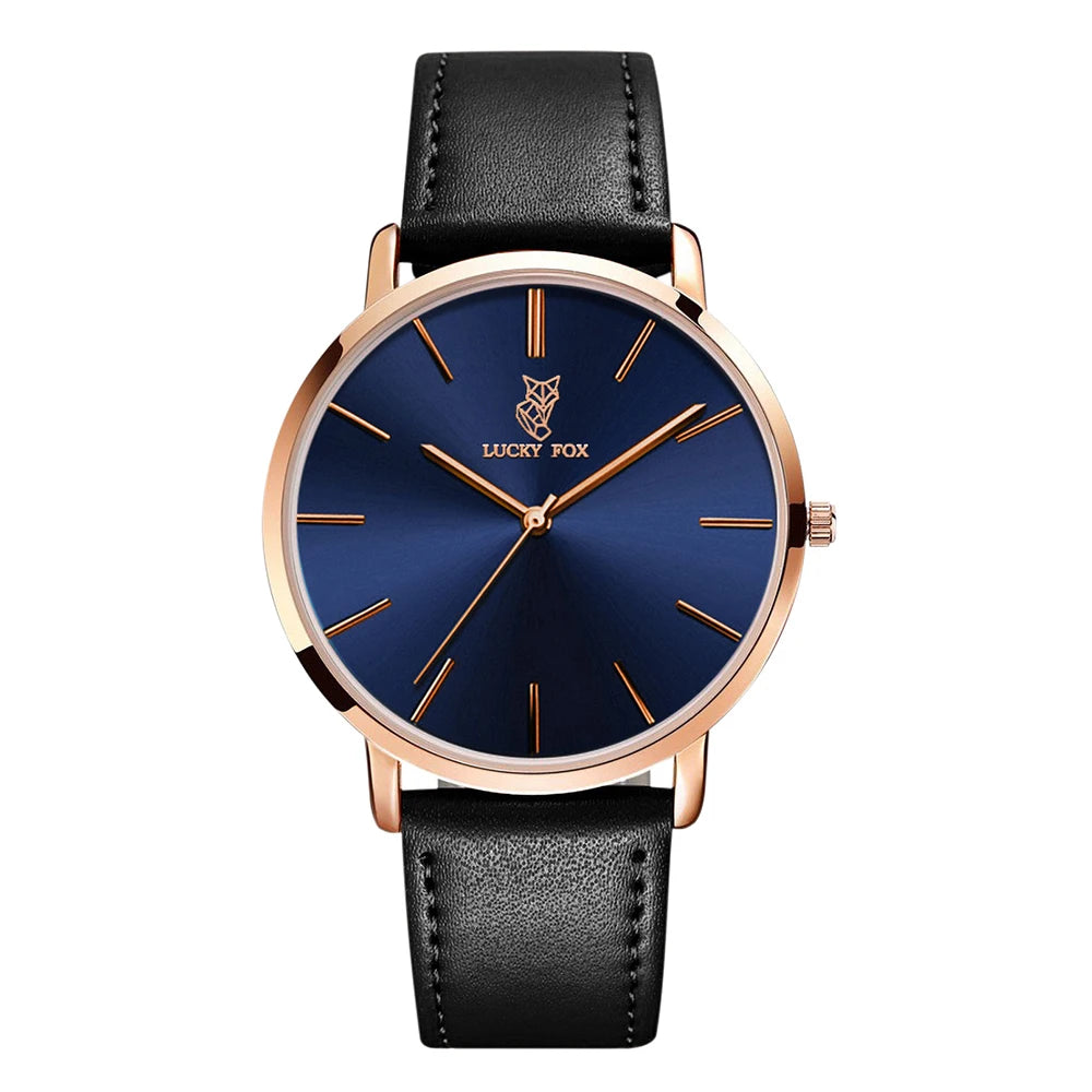 LUCKY FOX Classic Luxury Men Watch Simple Casual Men and Women Round Large Dial Quartz Watch Clock Gifts Men Reloj