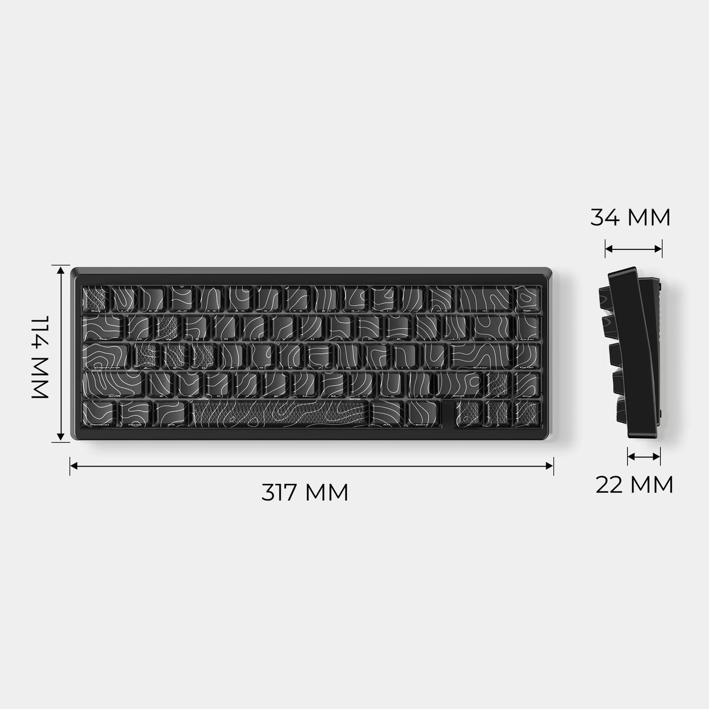 XVX M67 JadeStone Mechanical Keyboard With IMD-Tech Keycaps Hot Swappable Gasket Tri-Mode Custom RGB Wireless Keyboard 65%