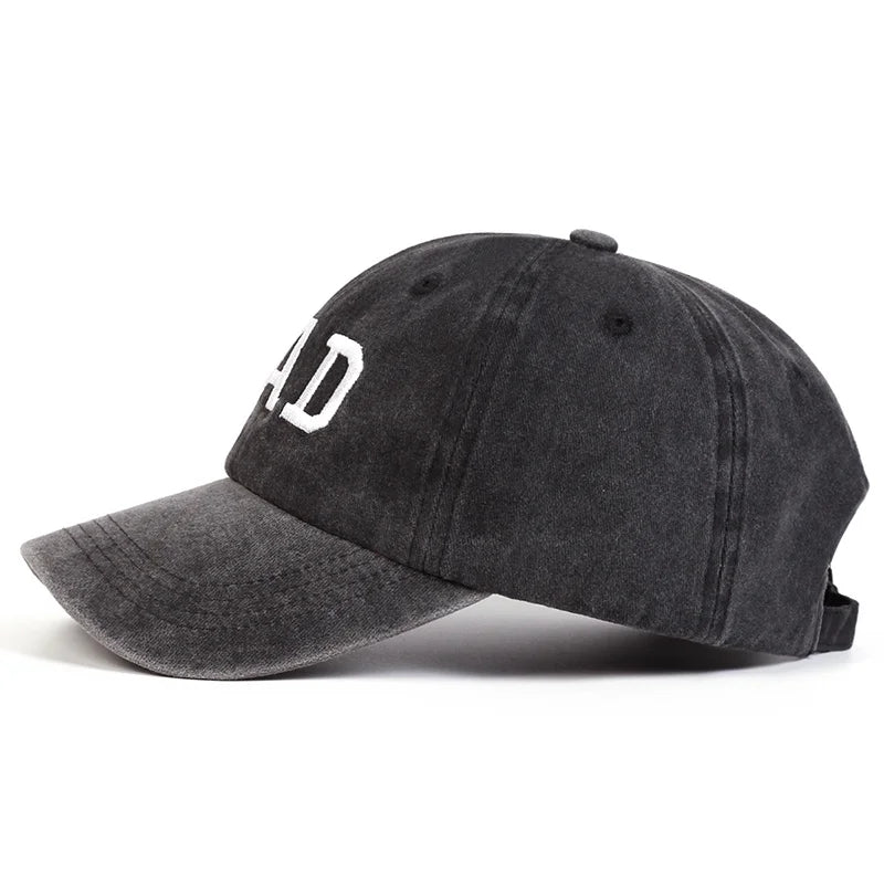 1pc  DAD MOM Letter Embroidery Wash Baseball Caps Spring and Autumn Outdoor Adjustable Casual Hats Sunscreen Hat