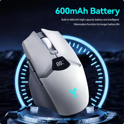Trådløs Bluetooth-mus med digital batterivisning, lydløs ergonomisk mus til PC, bærbar computer og gaming, 2.4G/Bluetooth 5.0