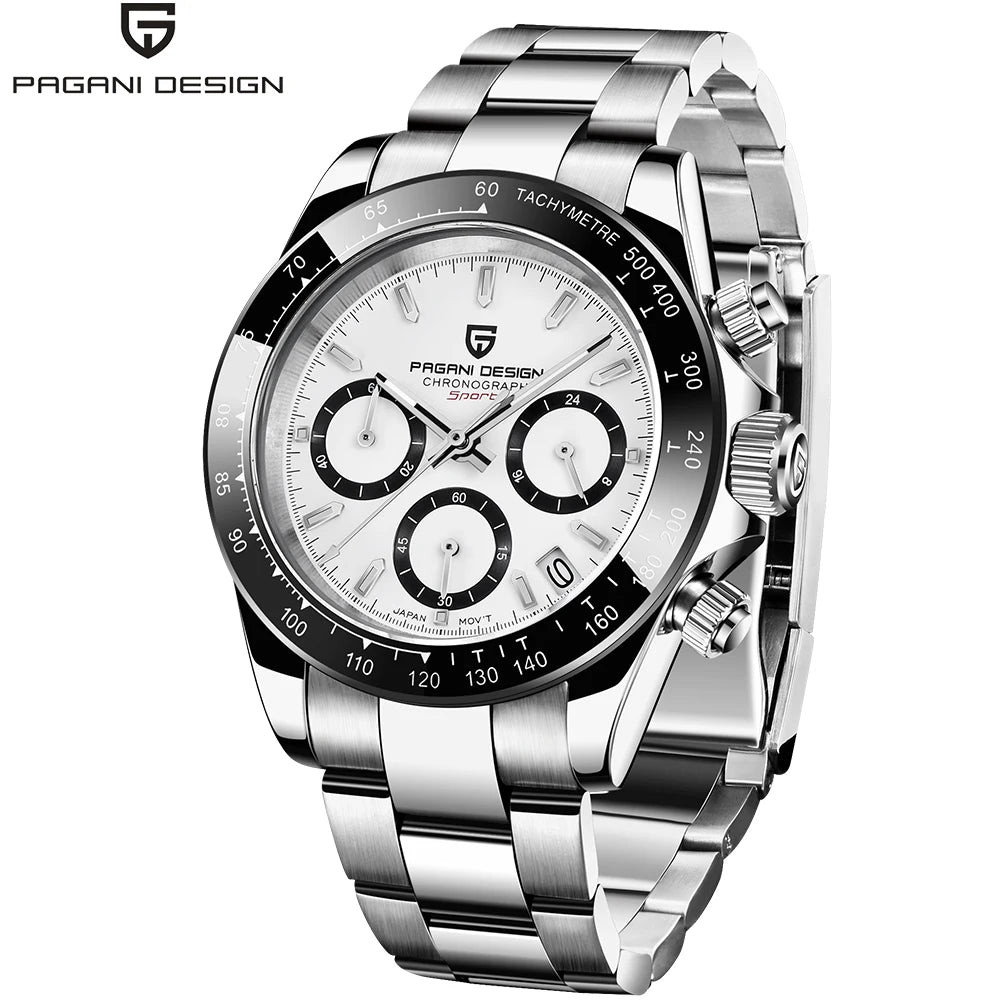 Relógio cronógrafo para homem PAGANI DESIGN – Relógio de pulso de luxo com movimento de quartzo, luminoso e estanque.