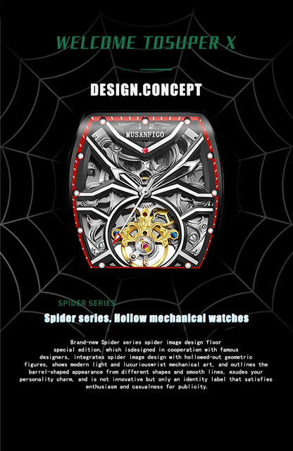 Fully automatic skeleton mechanical watch, fashionable personality, luxury hot men's watch, casual business watch