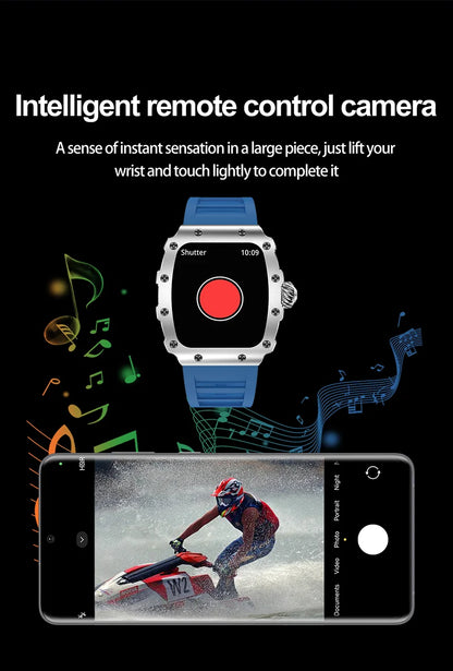 New Trend Smart Watch 1.76 inch AMOLED 3D Dynamic Dial IP67 Waterproof Bluetooth Call NFC Voice Assistant Men Sports Smartwatch