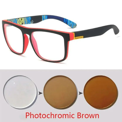Oculos Masculino Custom Made Myopia Minus Prescription Polarized Lens Square Full-rim Sports Colorful Mirror Sunglasses -1 To-5