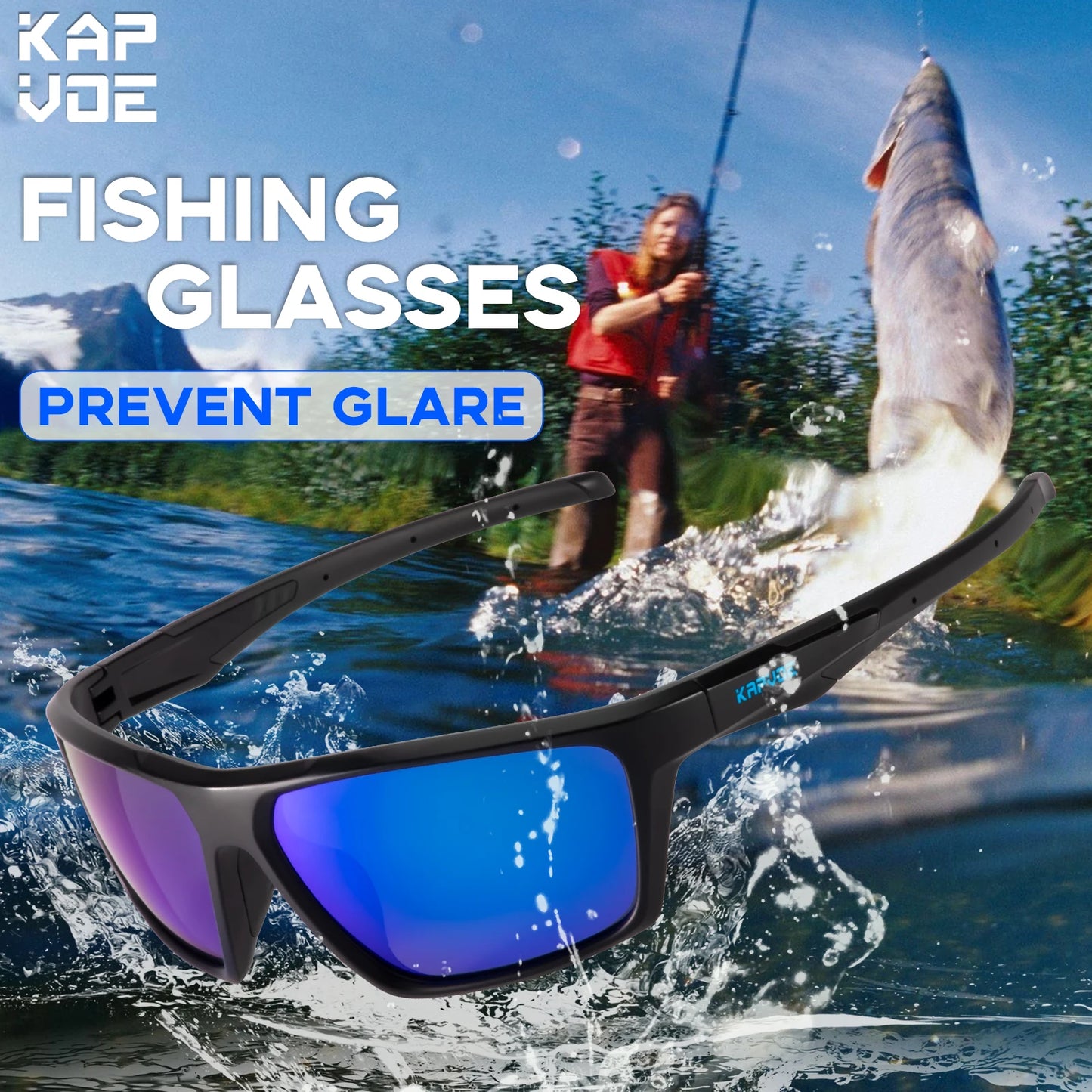 KAPVOE Polarized Hiking Fishing Glasses Beach Essentials Road Bike Cycling Sunglasses MTB Bicycle Outdoor Sports golf Eyewear
