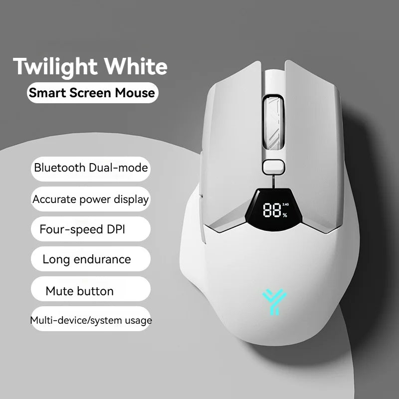 2.4G Bluetooth draadloze muis met schermweergave, 600mAh batterij met grote capaciteit en licht klinkende knoppen voor gaming en kantoor
