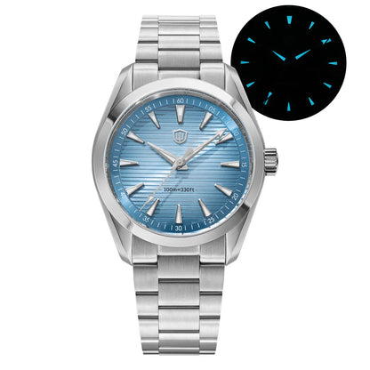 Montre Watchdives WD0006, mouvement VH31 à trotteuse fluide, verre saphir bombé, revêtement luminescent BGW9, étanche à 10 bars, 38 mm, style vintage