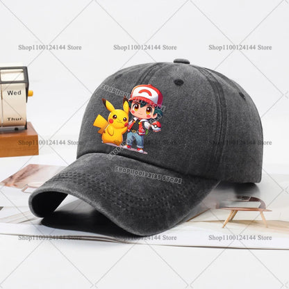 Children Baseball Cap Men Women Anime Figures Pokemoned Sun Hat New Adult Outdoor Sport Sunbonnet Retro Headgear Gift Hot Sales