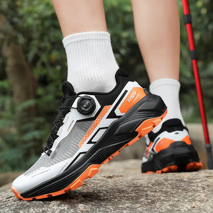 Mens Running Shoes 2025 New Breathe Mesh Outdoor Off Road Hiking Shoes Cushioning Flat Soft Mesh Walking Shoes for Man