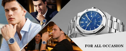 SAPPHERO Men’s Analog Watch Stainless Steel Japan Quartz Movement Date Display 50m Waterproof Classic Business Casual Wristwatch