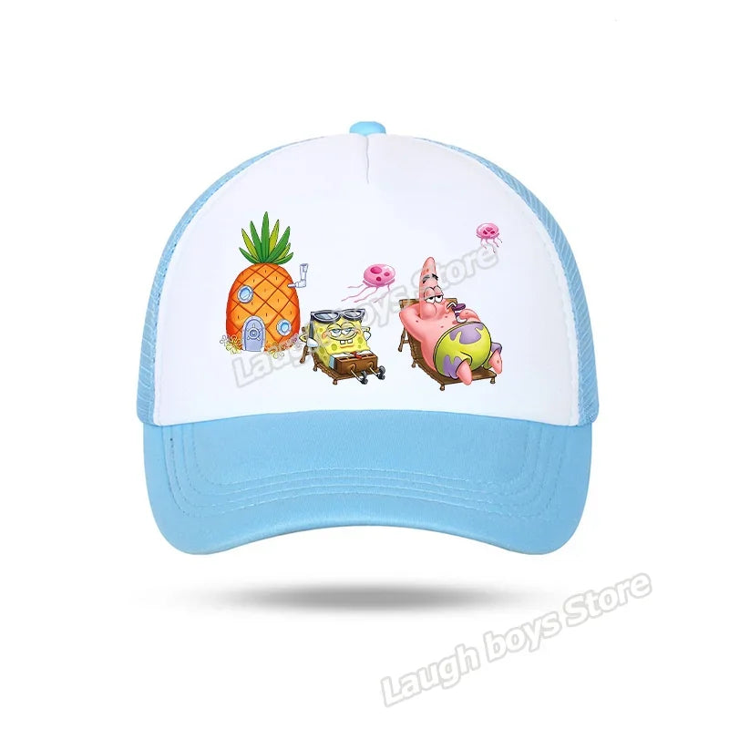 SpongeBobs SquarePants Casual Polyester Sun Hat Truck Driver Baseball Cap Universal Kid Peripheral Adult Anime Adjustable Sunhat