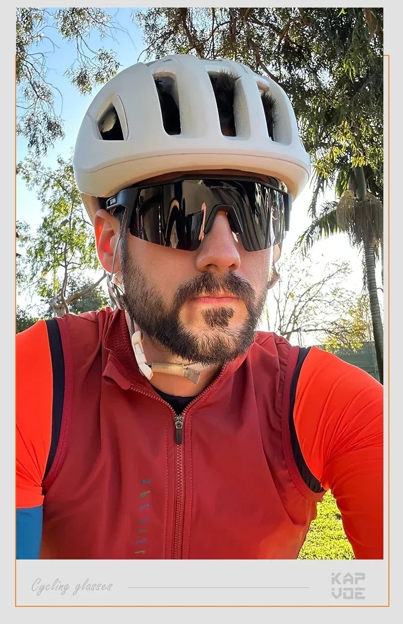 KAPVOE Photochromic Cycling Sunglasses for Men Glasses Fashion Mountain Bicycle Road Speed Cool Goggles Sports MTB Bike Eyewear