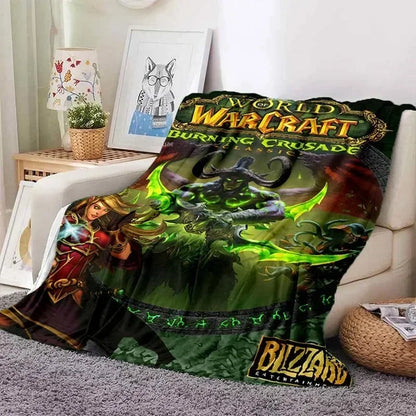 World of Warcraft Art Blanket Flannel Blanket A World of Magic and Limitless Adventure Soft Comfortable Home Travel Blanket