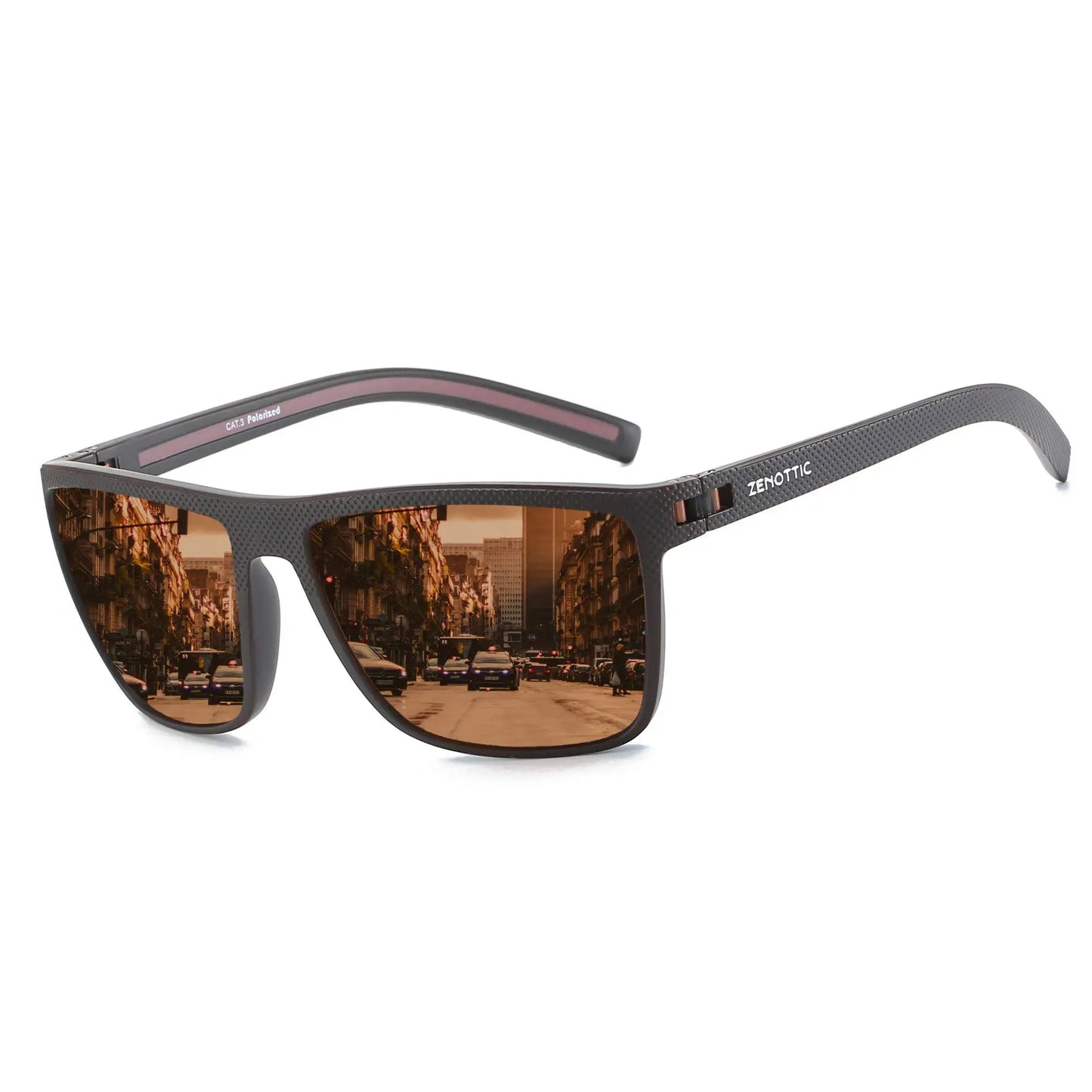 ZENOTTIC Polarized Sunglasses for Men Shades Lightweight TR90 Frame UV400 Protection Square Outdoor Trave Driving Sun Glasses