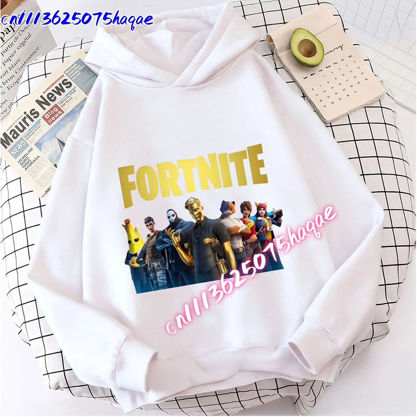 Nova dječja majica s kapuljačom Fortnites s printom crtanog lika iz igre, jesenska ležerna gornja odjeća za djecu, zimska odjeća za dječake
