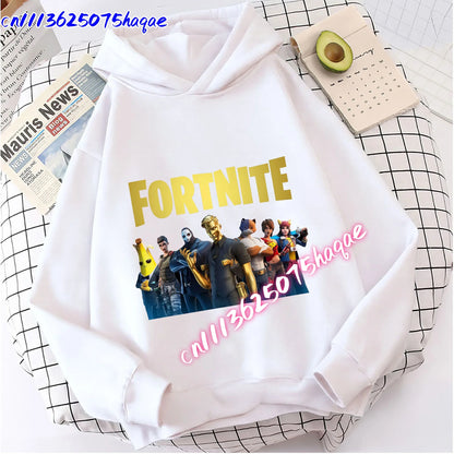 Nova dječja majica s kapuljačom Fortnites s printom crtanog lika iz igre, jesenska ležerna gornja odjeća za djecu, zimska odjeća za dječake