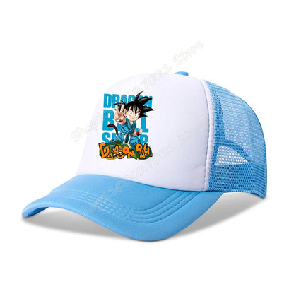 Dragon Ball Goku Peaked Cap Cartoon Pattern Baseball Caps Kawaii Anime Summer Breathable Mesh Hat Parent-child Hats Peacoat Gift