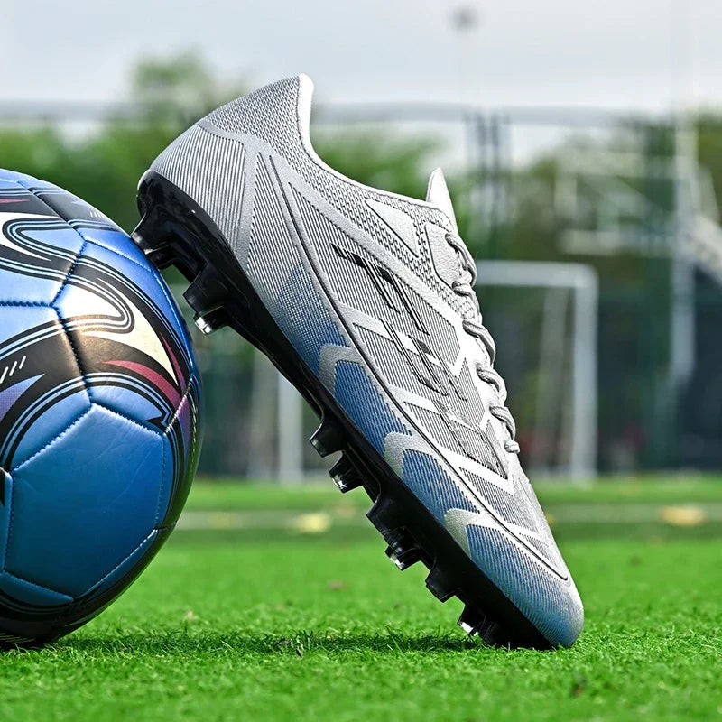 Chaussures de football FG/TF populaires, crampons de football unisexes à tige basse, baskets de football pour terrain, crampons d'entraînement rapides, crampons antidérapants à pointes longues