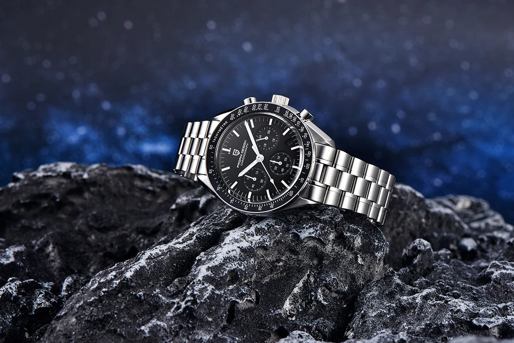PAGANI DESIGN 2026 New Moon Watch Retro Luxury Quartz Watches For Men Stainless steel Luminous waterproof Sport Chronograph Man