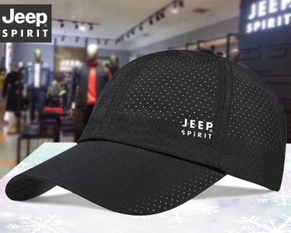 JEEP Spirit Quick drying Sports Hat Men's and Women's Duck billed Hat Spring/Summer Baseball Hat Breathable Sunscreen Hat