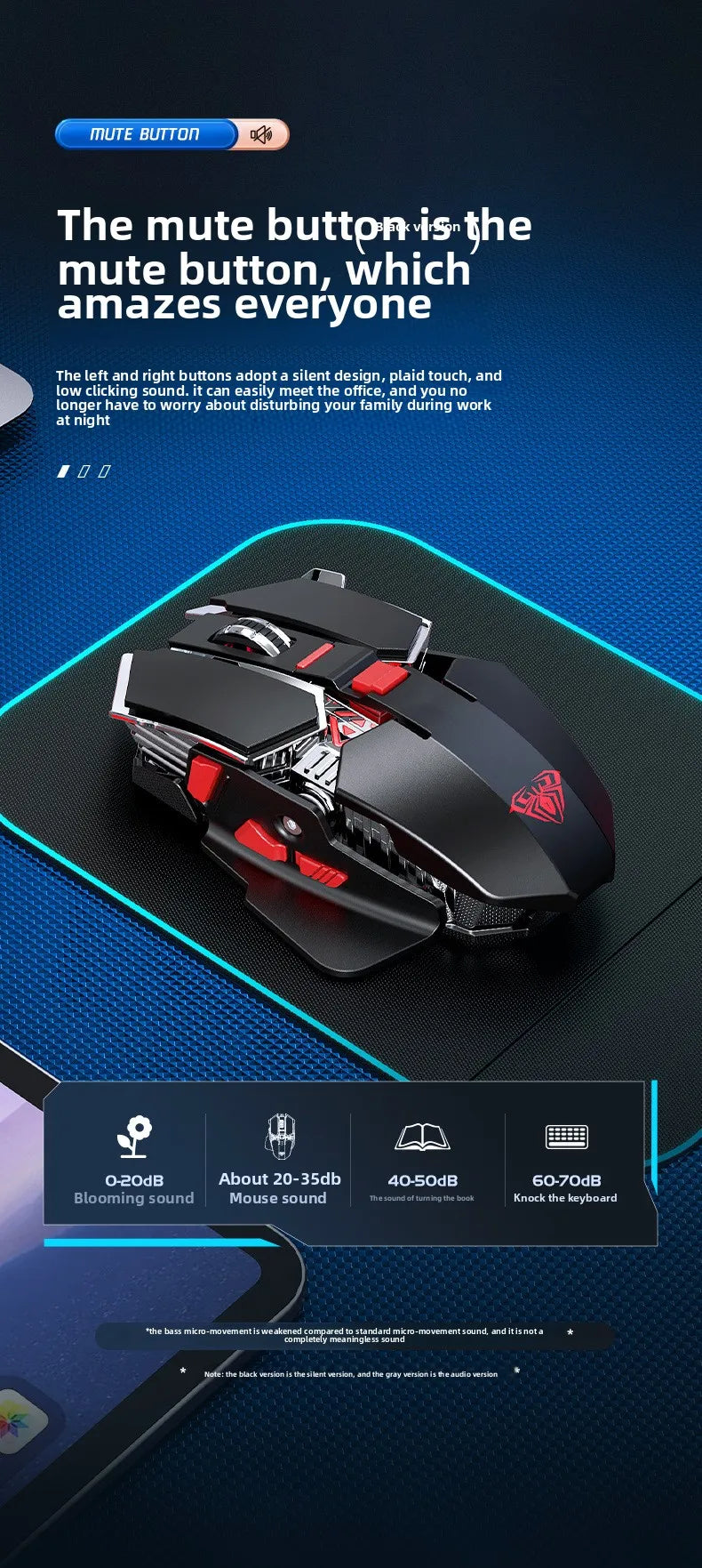 2025 Ny SC300 trådlös 2.4G gamingmus RGB 3200dpi uppladdningsbar tyst mekanisk e-sportmus för stationär dator och laptop