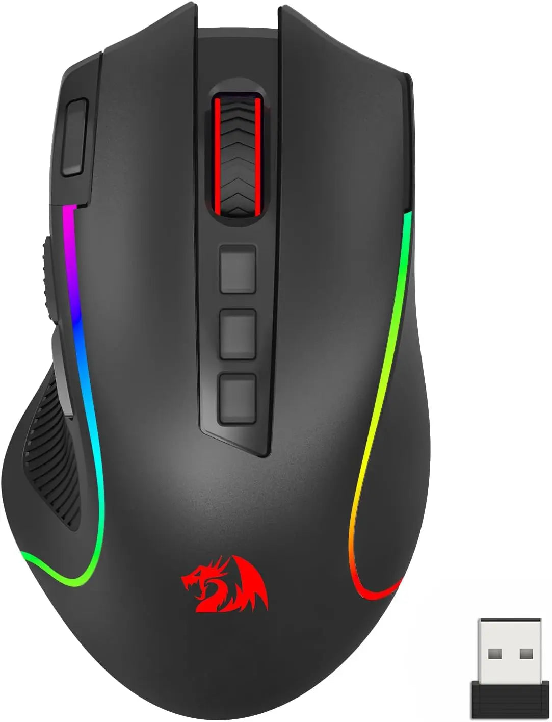 Redragon M612 PRO BT & 2.4RGB gaming miška, 8000 DPI, žična/brezžična optična gaming miška, 11 programabilnih gumbov in 6 načinov osvetlitve ozadja