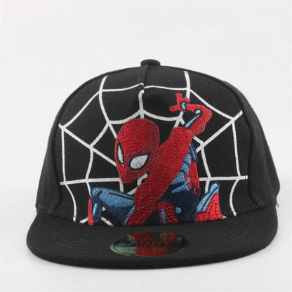 Spider-Man Marvel Peripheral Anime Baseball Cap Cotton Flat Brim Hat Cartoon Decoration Accessories Kid’s Gift Sun Shade Travel