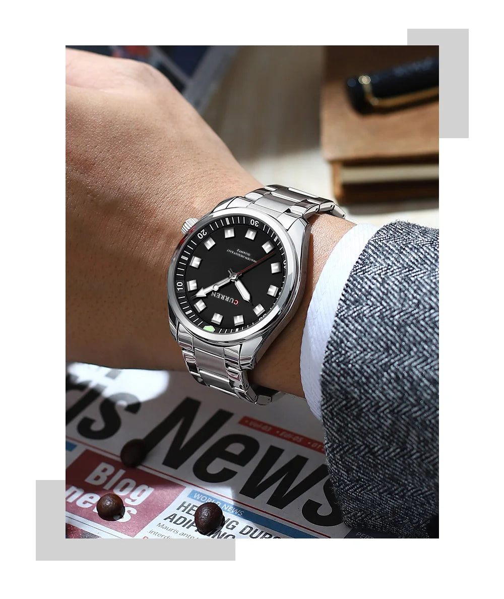 CURREN Fashion Men Watch Top Brand Luxury Waterproof Sport Mens Watches Stainless steel Automatic Date Military Wristwatch