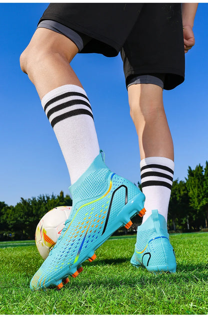 Men Outdoor Football Boots FG/TF Professional Training Soccer Shoes Cleats Turf Futsal Match Grass Unisex Non-slip Breathable