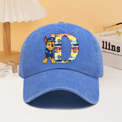 Paw Patrol Fashion Baseball Cap for Men Women Cartoon Letter A-Z Printed Peaked Caps Male Female Summer Hip Hop Sunshade Hat