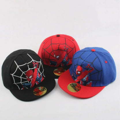 2026 HotAnime Cartoon Spiderman Hats for Kids Toddler  Baseball Cap Spring Snapback Hip Hop Adjustable Caps
