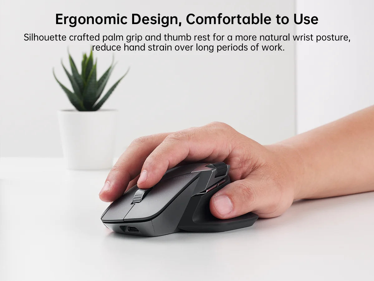 Rapoo MT760L/MT760M daugiarėžimė įkraunama belaidė pelė, ergonomiška, 4000 DPI, palaiko iki 4 įrenginių, Bluetooth pelė