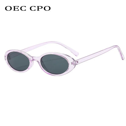 New Small Oval Sunglasses Women Men Trendy Vintage Hip Hop Cat Eye Sun Glasses Female Leopard Black Punk Eyewear UV400 Oculos
